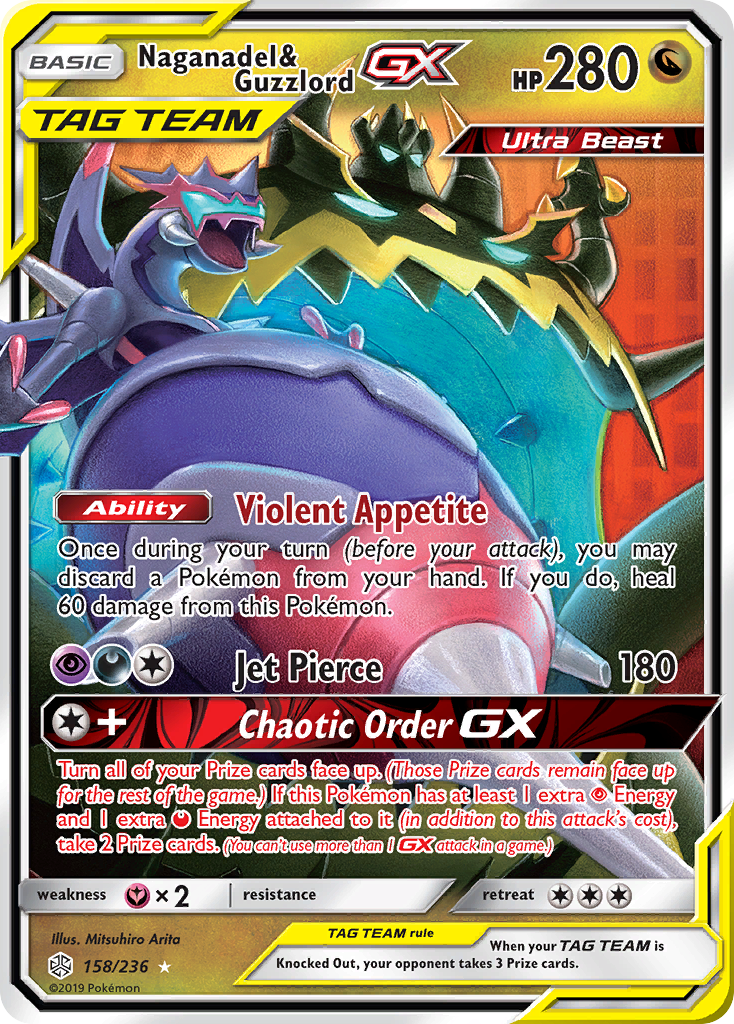 Naganadel & Guzzlord GX (158/236) [Sun & Moon: Cosmic Eclipse] | North Game Den