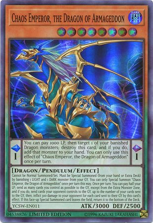 Chaos Emperor, the Dragon of Armageddon [YCSW-EN011] Super Rare | North Game Den