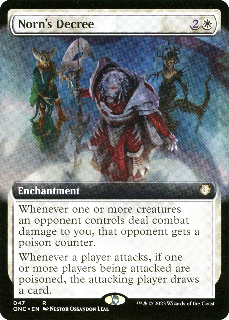 Norn's Decree (Extended Art) [Phyrexia: All Will Be One Commander] | North Game Den