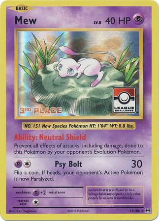 Mew (53/108) (League Promo 3rd Place) [XY: Evolutions] | North Game Den