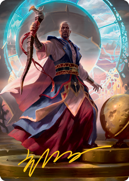 Teferi, Who Slows the Sunset Art Card (Gold-Stamped Signature) [Innistrad: Midnight Hunt Art Series] | North Game Den