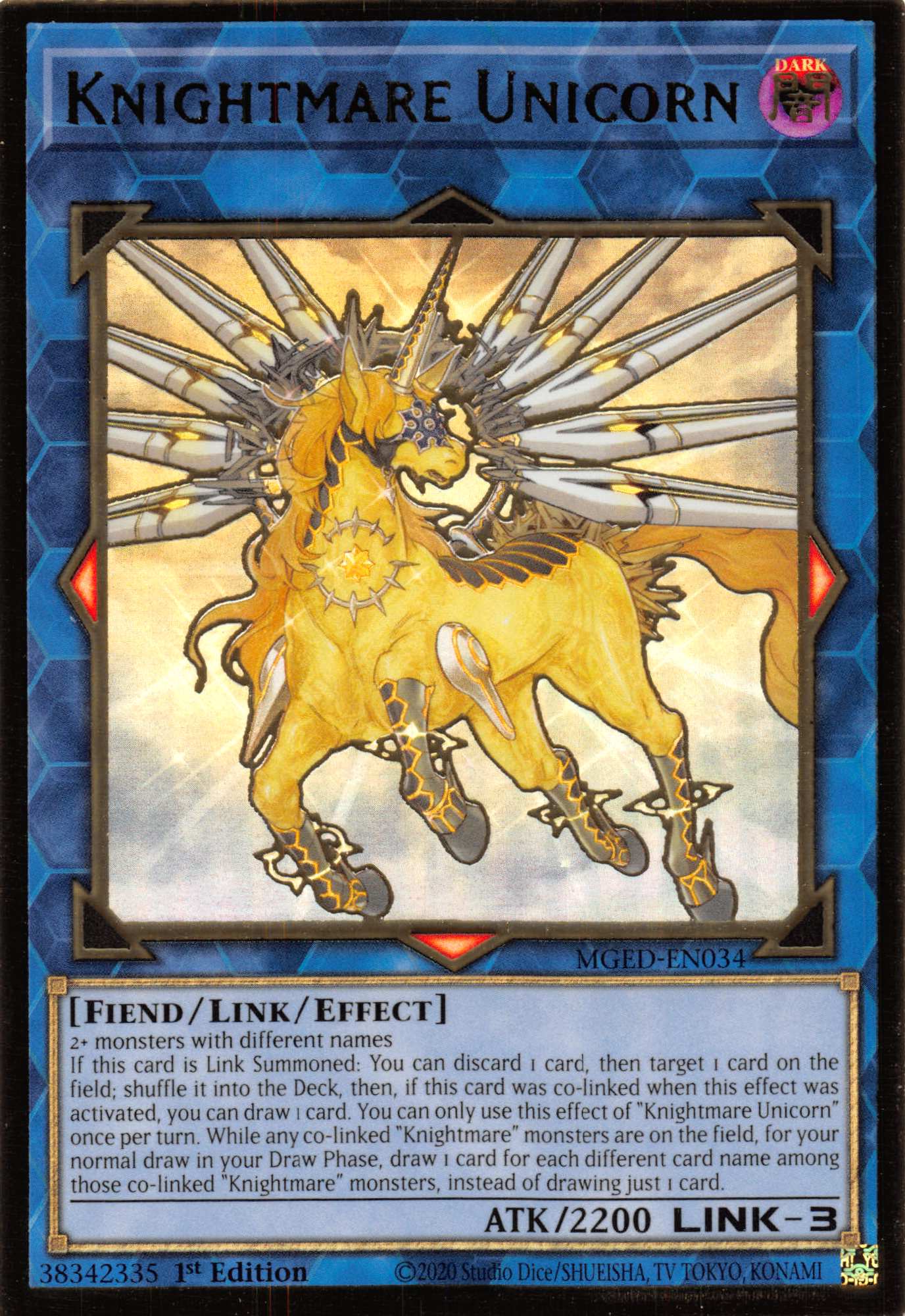 Knightmare Unicorn [MGED-EN034] Gold Rare | North Game Den