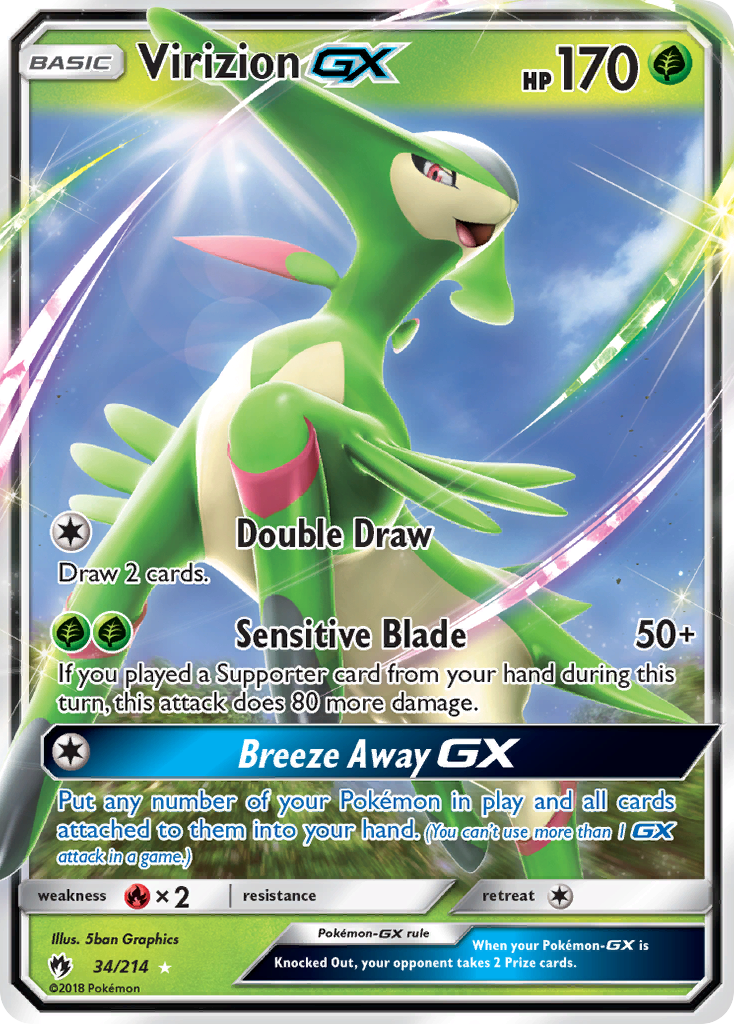 Virizion GX (34/214) [Sun & Moon: Lost Thunder] | North Game Den