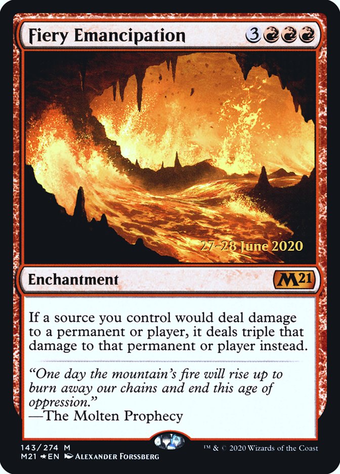 Fiery Emancipation  [Core Set 2021 Prerelease Promos] | North Game Den