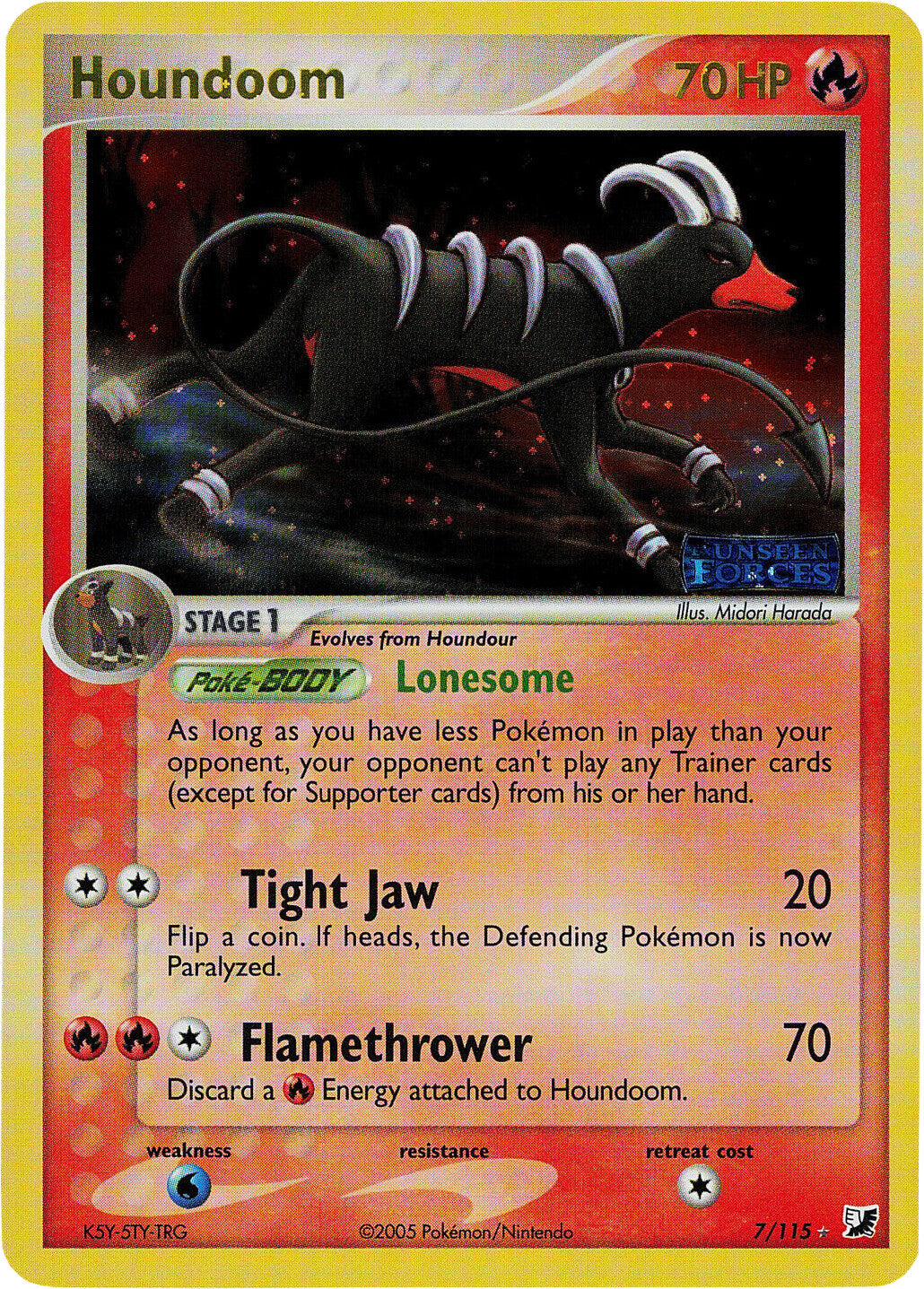 Houndoom (7/115) (Stamped) [EX: Unseen Forces] | North Game Den