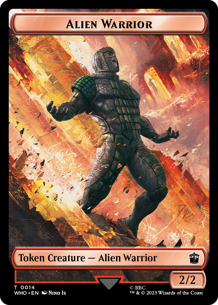 Alien Rhino // Alien Warrior Double-Sided Token [Doctor Who Tokens] | North Game Den