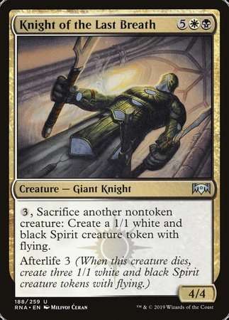 Knight of the Last Breath [Ravnica Allegiance] | North Game Den