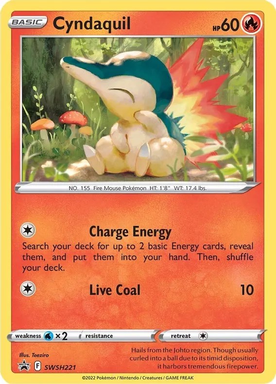 Cyndaquil (SWSH221) (Cosmos Holo) [Sword & Shield: Black Star Promos] | North Game Den