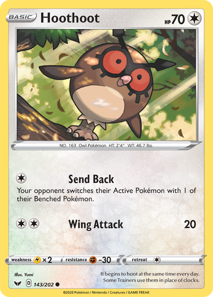 Hoothoot (143/202) [Sword & Shield: Base Set] | North Game Den