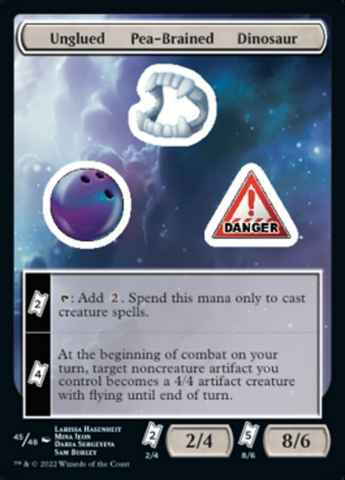 Unglued Pea-Brained Dinosaur [Unfinity Stickers] | North Game Den