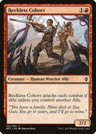 Reckless Cohort [Battle for Zendikar] | North Game Den