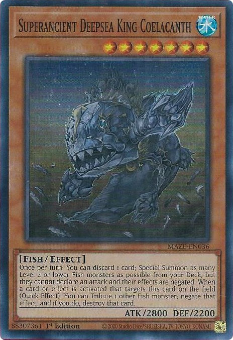 Superancient Deepsea King Coelacanth [MAZE-EN036] Super Rare | North Game Den