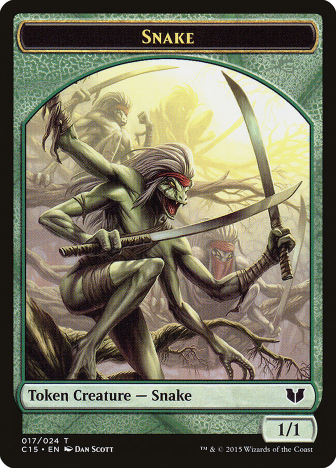 Beast // Snake (017) Double-Sided Token [Commander 2015 Tokens] | North Game Den