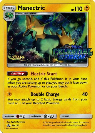 Manectric (SM130) (Staff Prerelease Promo) [Sun & Moon: Black Star Promos] | North Game Den