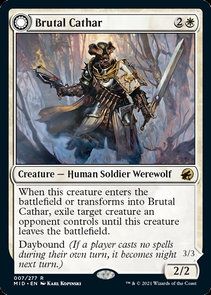 Brutal Cathar // Moonrage Brute [Innistrad: Midnight Hunt] | North Game Den