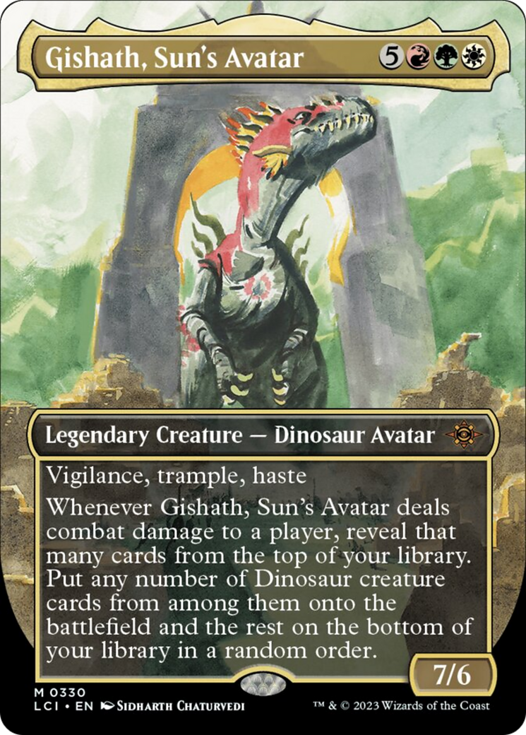 Gishath, Sun's Avatar (Borderless) [The Lost Caverns of Ixalan] | North Game Den