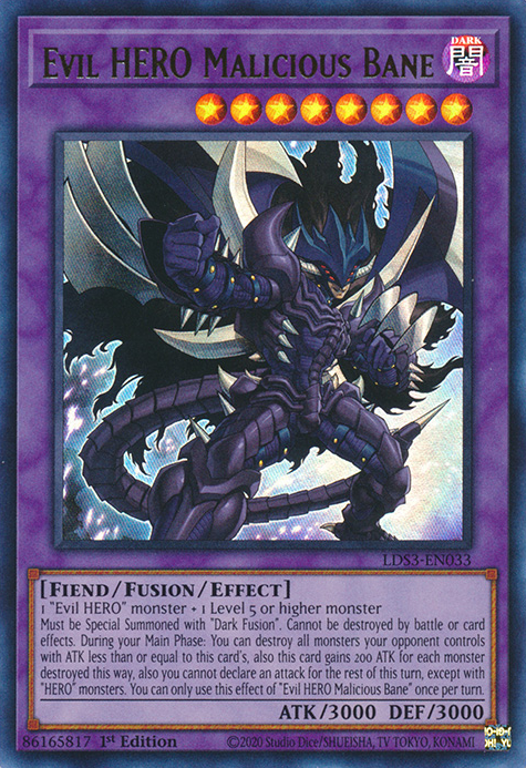 Evil HERO Malicious Bane [LDS3-EN033] Ultra Rare | North Game Den