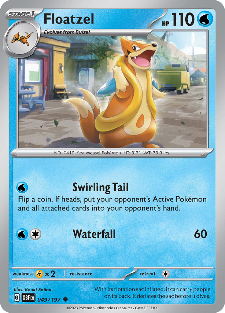 Floatzel (049/197) [Scarlet & Violet: Obsidian Flames] | North Game Den