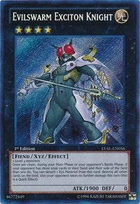 Evilswarm Exciton Knight [LVAL-EN056] Secret Rare | North Game Den