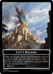 City's Blessing // Dinosaur Double-Sided Token [The Lost Caverns of Ixalan Commander Tokens] | North Game Den