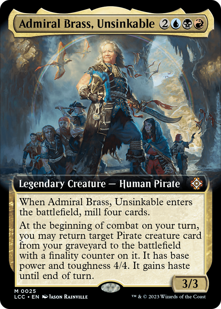 Admiral Brass, Unsinkable (Extended Art) [The Lost Caverns of Ixalan Commander] | North Game Den