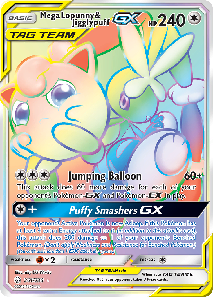 Mega Lopunny & Jigglypuff GX (261/236) [Sun & Moon: Cosmic Eclipse] | North Game Den