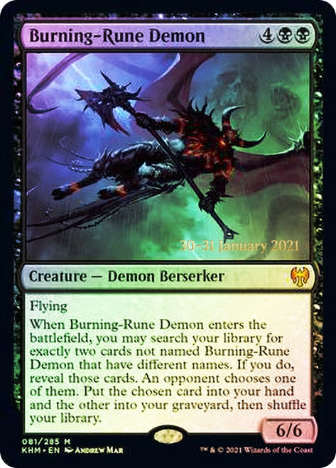 Burning-Rune Demon  [Kaldheim Prerelease Promos] | North Game Den