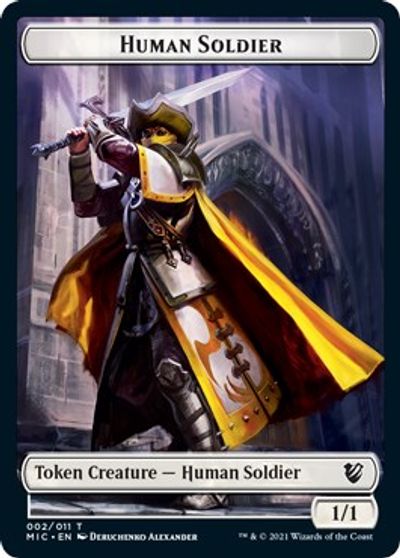 Eldrazi Spawn // Human Soldier Double-sided Token [Innistrad: Midnight Hunt Commander] | North Game Den