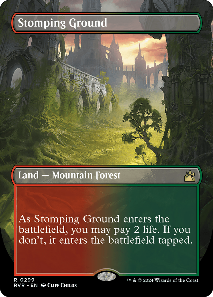 Stomping Ground (Borderless) [Ravnica Remastered] | North Game Den