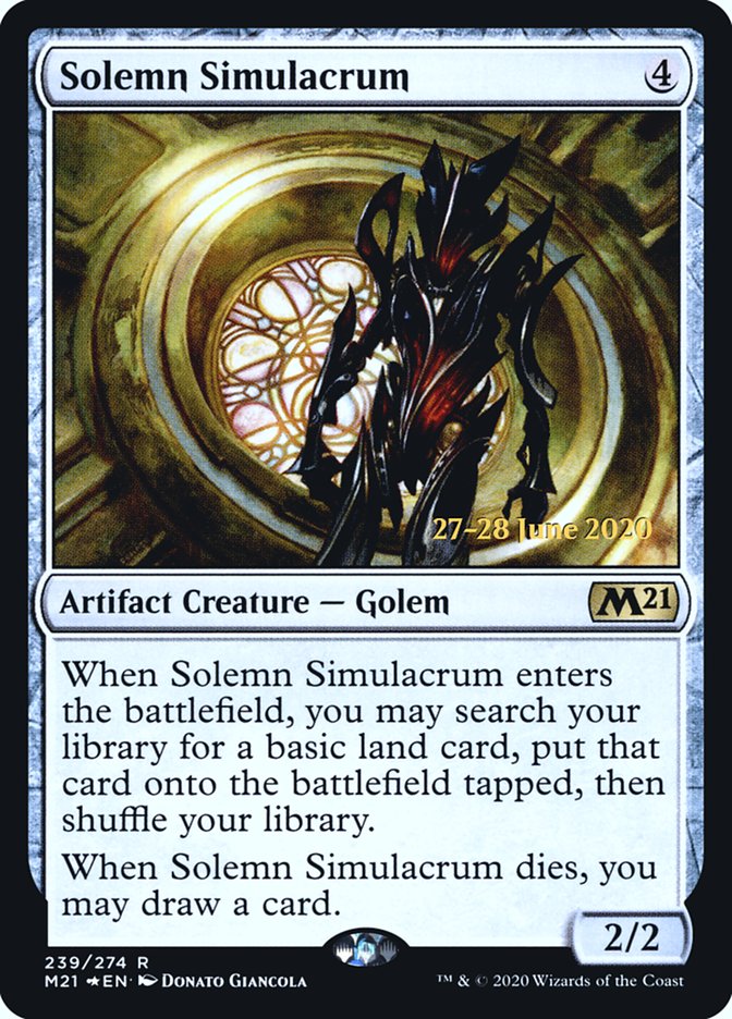 Solemn Simulacrum  [Core Set 2021 Prerelease Promos] | North Game Den