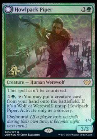 Howlpack Piper // Wildsong Howler [Innistrad: Crimson Vow Prerelease Promos] | North Game Den