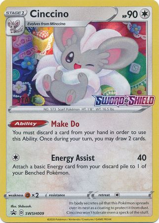 Cinccino (SWSH009) (Staff Prerelease Promo) [Sword & Shield: Black Star Promos] | North Game Den