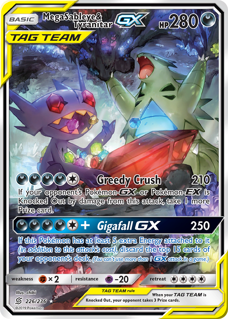 Mega Sableye & Tyranitar GX (226/236) [Sun & Moon: Unified Minds] | North Game Den