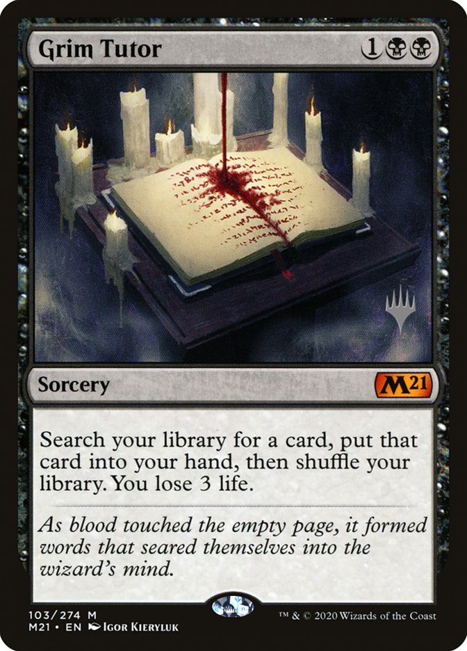 Grim Tutor (Promo Pack) [Core Set 2021 Promos] | North Game Den