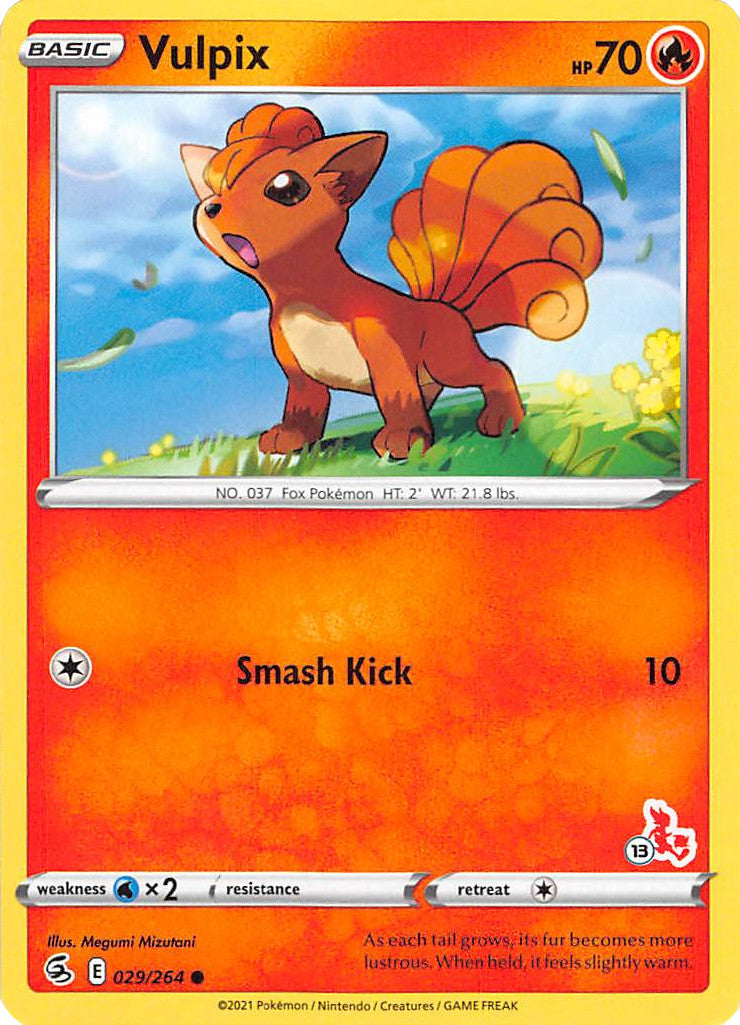 Vulpix (029/264) (Cinderace Stamp #13) [Battle Academy 2022] | North Game Den