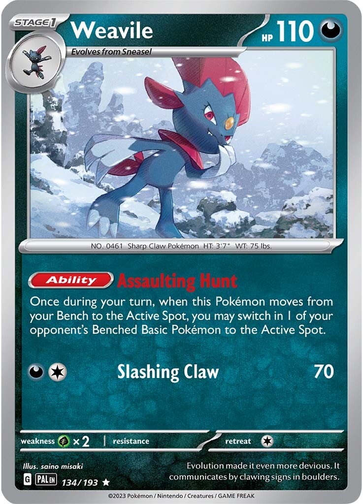 Weavile (134/193) [Scarlet & Violet: Paldea Evolved] | North Game Den