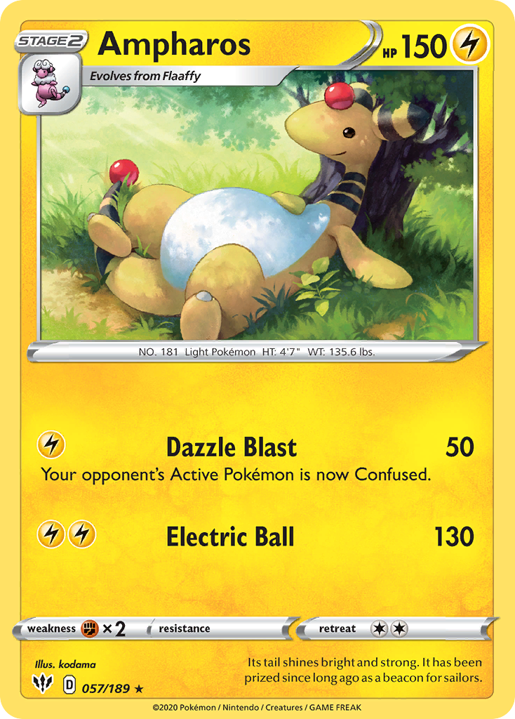 Ampharos (057/189) [Sword & Shield: Darkness Ablaze] | North Game Den