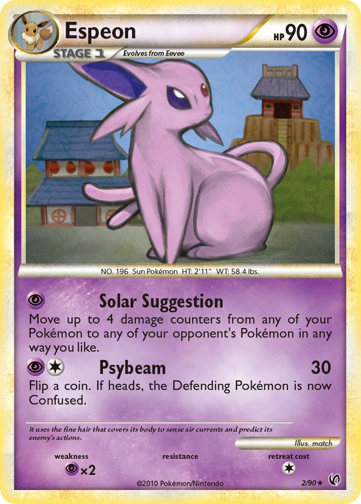 Espeon (2/90) (Cracked Ice Holo) (Theme Deck Exclusive) [HeartGold & SoulSilver: Unleashed] | North Game Den