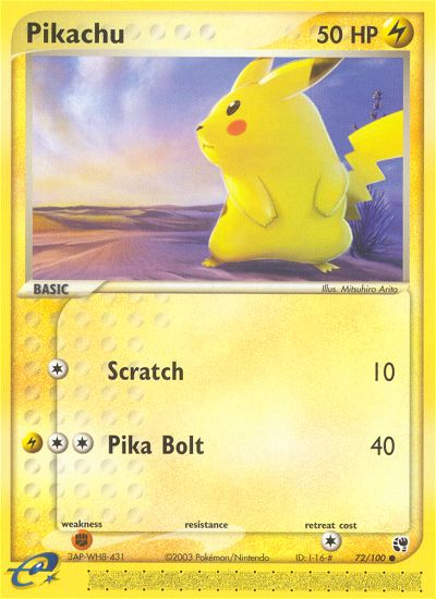 Pikachu (72/100) [EX: Sandstorm] | North Game Den