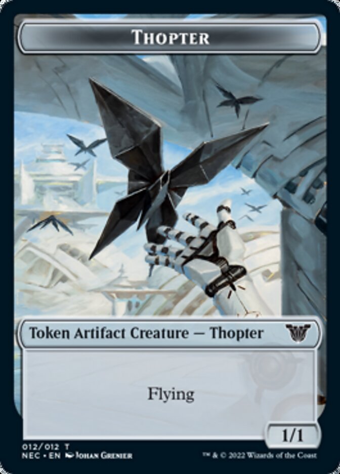 Thopter // Spirit (002) Double-sided Token [Kamigawa: Neon Dynasty Commander Tokens] | North Game Den