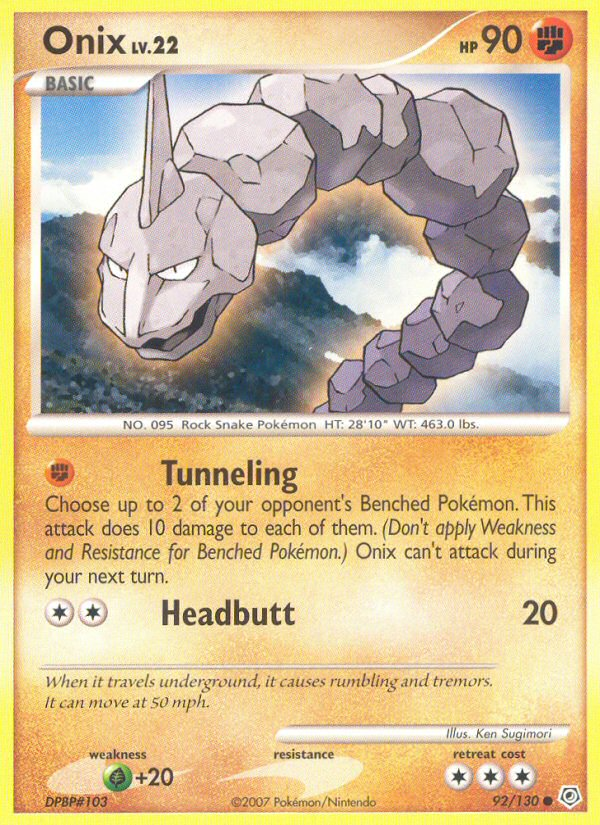 Onix (92/130) [Diamond & Pearl: Base Set] | North Game Den