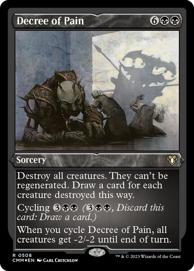 Decree of Pain (Foil Etched) [Commander Masters] | North Game Den