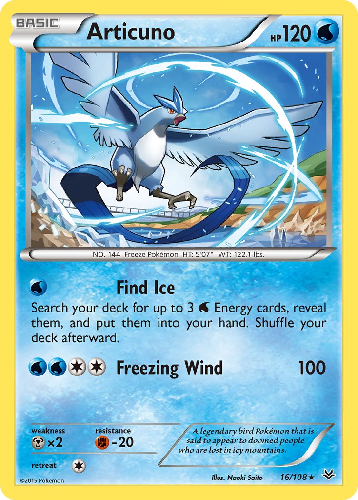 Articuno (16/108) (Theme Deck Exclusive) [XY: Roaring Skies] | North Game Den