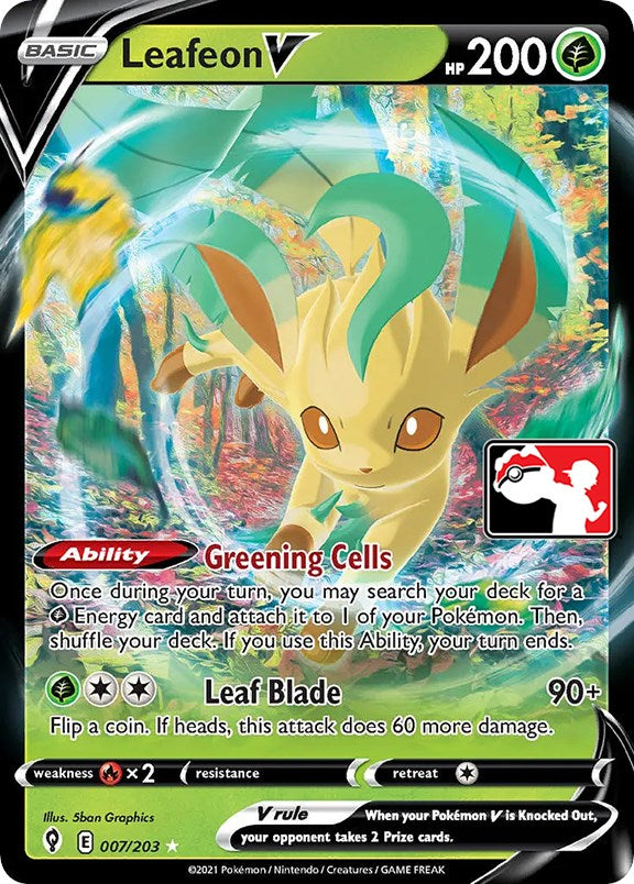 Leafeon V (007/203) [Prize Pack Series One] | North Game Den