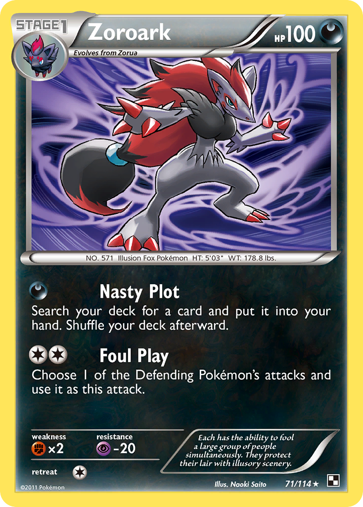 Zoroark (71/114) (Theme Deck Exclusive) [Black & White: Base Set] | North Game Den