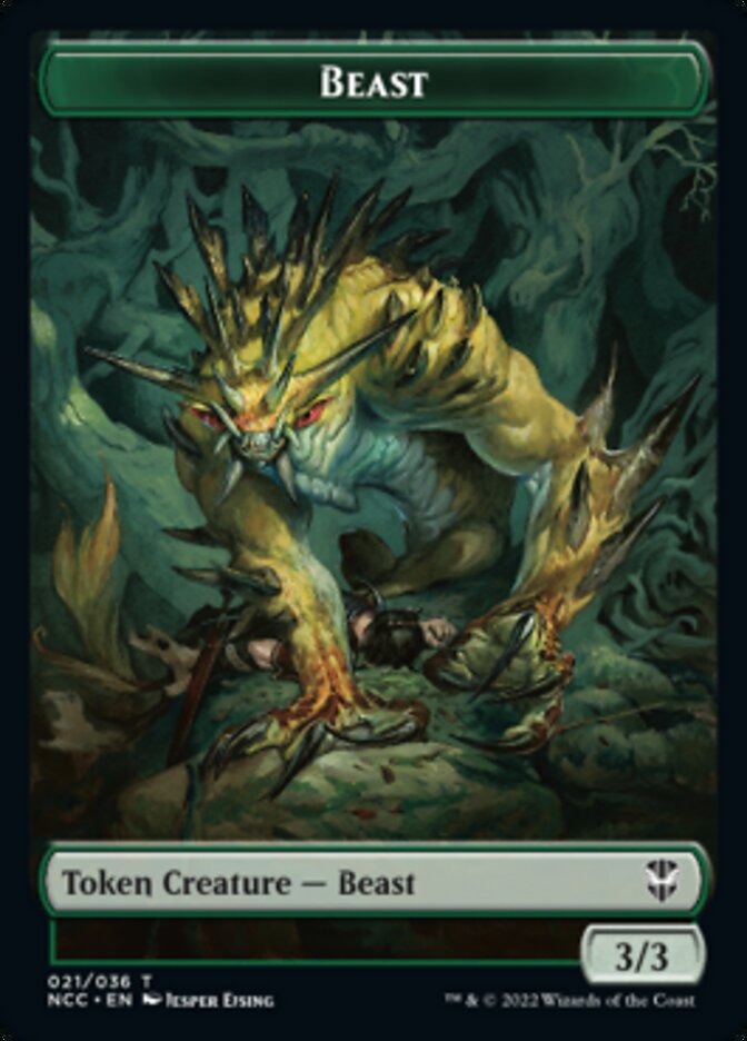 Beast // Saproling Double-sided Token [Streets of New Capenna Commander Tokens] | North Game Den
