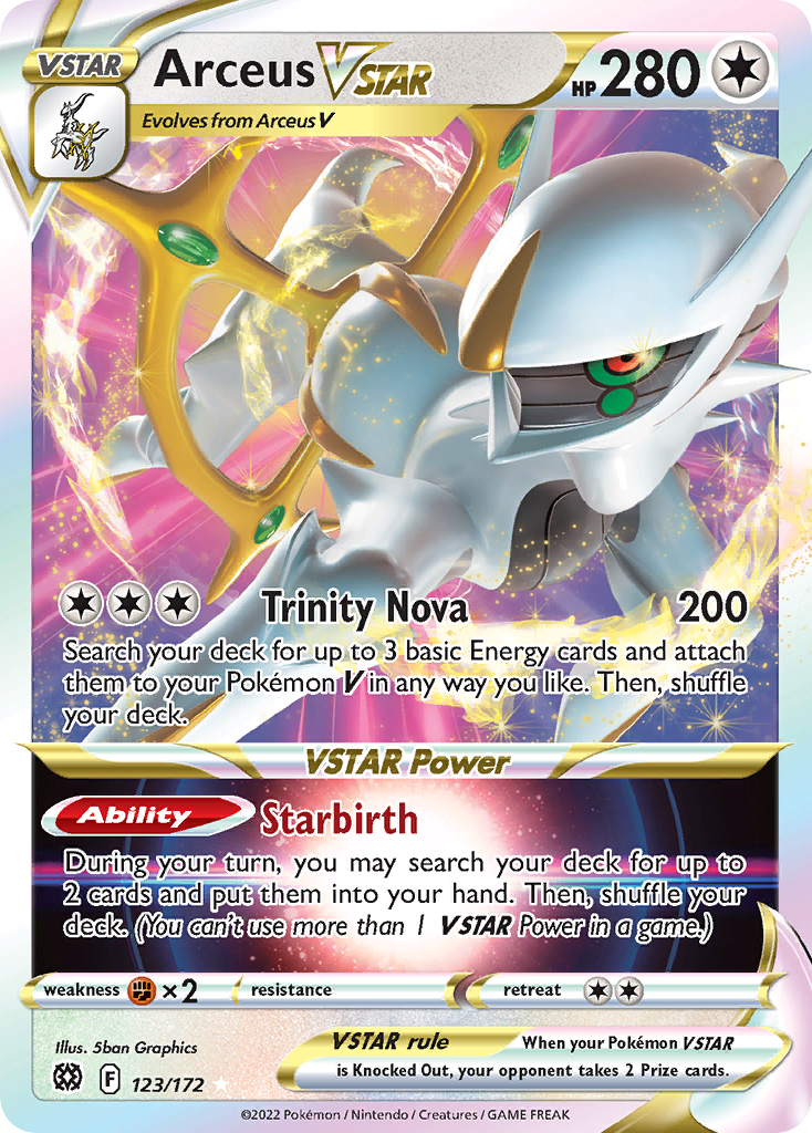 Arceus VSTAR (123/172) (Metal Card) [Sword & Shield: Brilliant Stars] | North Game Den