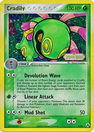 Cradily (3/92) (Stamped) [EX: Legend Maker] | North Game Den