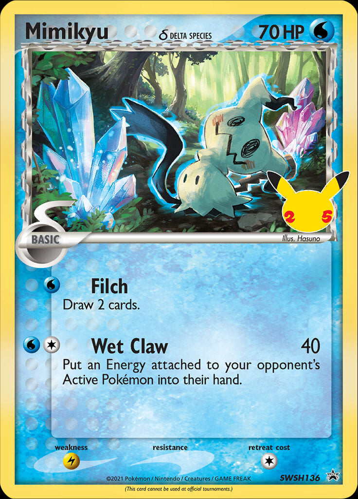 Mimikyu (SWSH136) (Delta Species) (Celebrations) [Sword & Shield: Black Star Promos] | North Game Den