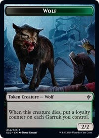 Wolf // Food (15) Double-sided Token [Throne of Eldraine Tokens] | North Game Den
